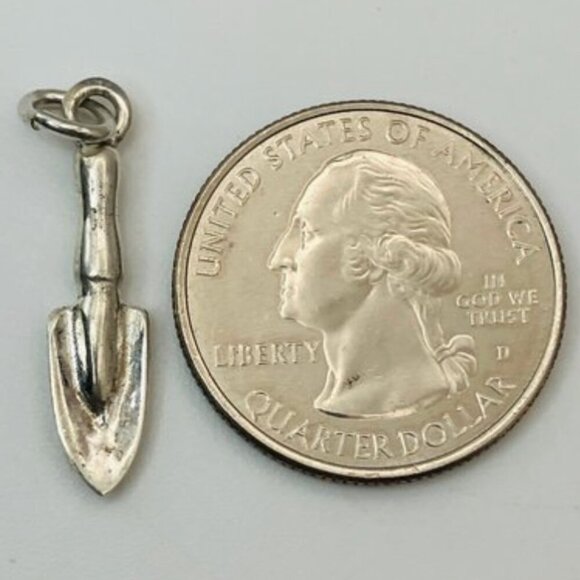 Sterling Silver Garden Trowel Pendant Necklace Italy Box Chain - Picture 5 of 14